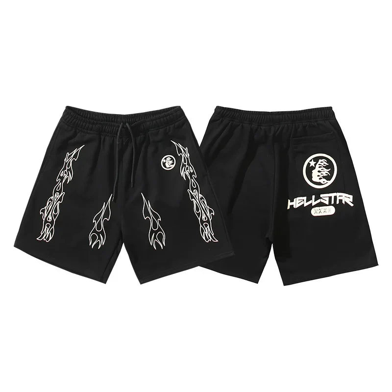 Hellstar Antique Washed Ink Blot Graphic Street Shorts