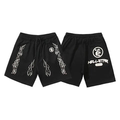 Hellstar Antique Washed Ink Blot Graphic Street Shorts