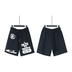 Hellstar Washed Ink Splash Vintage Printed Casual Shorts