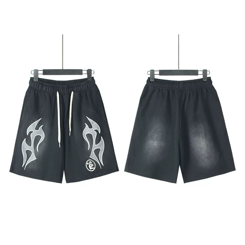 Hellstar Vintage Ink Blot Graphic Printed Casual Shorts